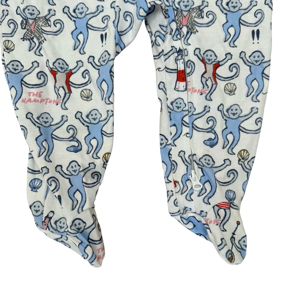 New ROLLER RABBIT Infant Monkey Zipper Footie Sz 3-6 Months - Picture 3 of 4
